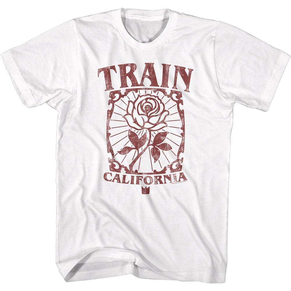 Train California Rose White Adult T Shirt